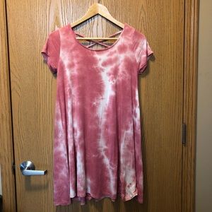 Soft Pink tie dye swing / skater dress